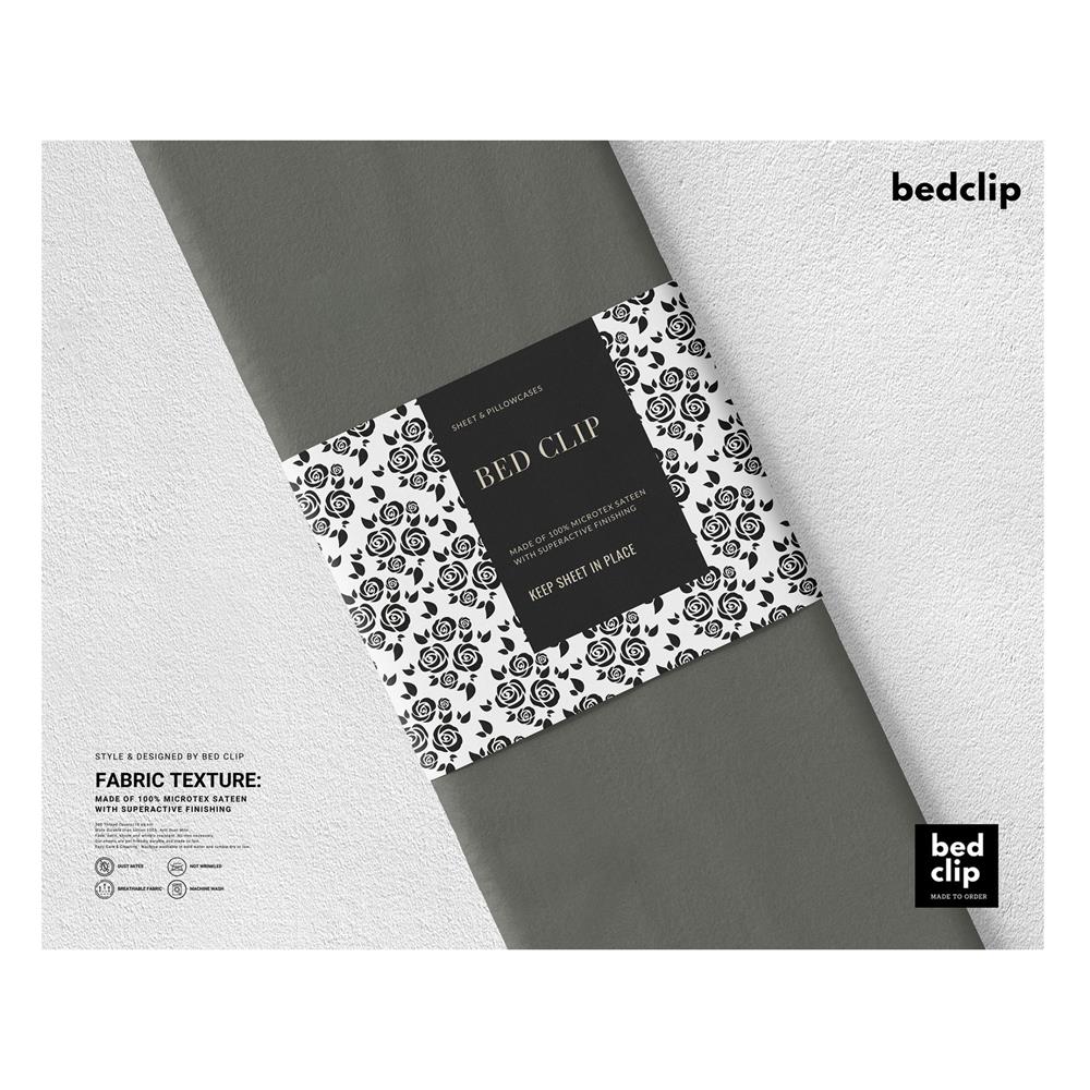 ปลอกผ้านวม BED CLIP MICROTEX 100X90 นิ้ว สี DARK GREY