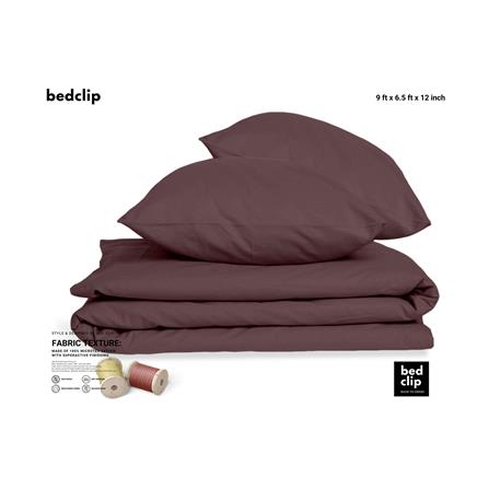 ผ้าปูที่นอน 9 ฟุต BED CLIP MICROTEX สี BROWN_1