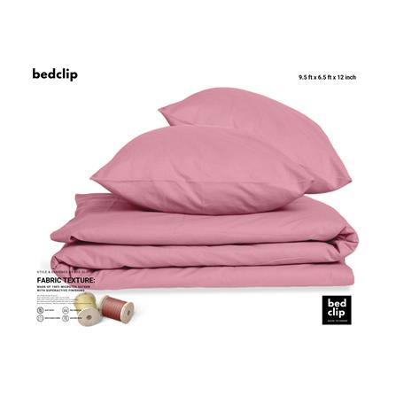 ชุดผ้าปูที่นอน 9.5 ฟุต 3 ชิ้น BED CLIP MICROTEX สีชมพู_1