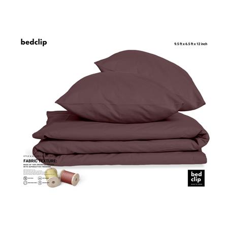 ชุดผ้าปูที่นอน 9.5 ฟุต 3 ชิ้น BED CLIP MICROTEX สีน้ำตาล_1