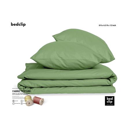 ชุดผ้าปูที่นอน 8 ฟุต 3 ชิ้น BED CLIP MICROTEX สีเขียว_1