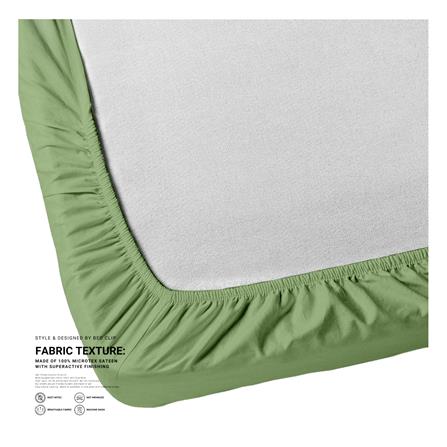 ผ้าปูที่นอน 6 ฟุต 1 ชิ้น BED CLIP MICROTEX สีเขียว_2