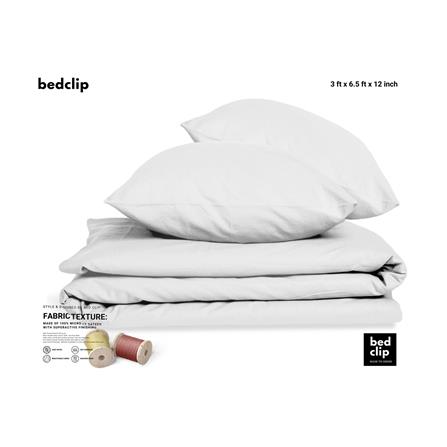 ชุดผ้าปูที่นอน 3 ฟุต 2 ชิ้น BED CLIP MICROTEX สีขาว_1