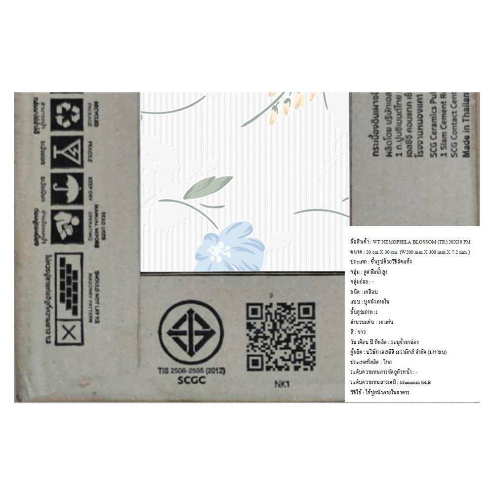 กระเบื้องผนัง 8x12 นิ้ว TARA เนโมฟีลา บลอสซั่ม