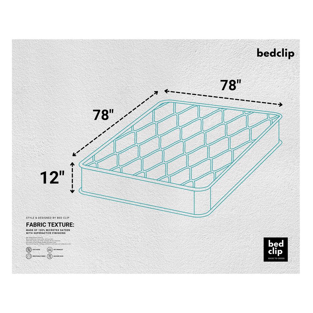 ชุดผ้าปูที่นอน 6.5 ฟุต 3 ชิ้น BED CLIP MICROTEX สี DARK PINK