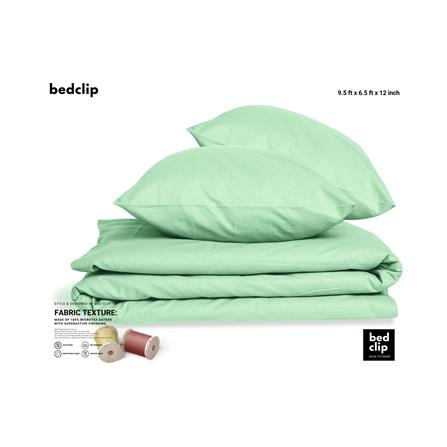 ผ้าปูที่นอน 9 ฟุต BED CLIP MICROTEX สี LIGHT GREEN_1