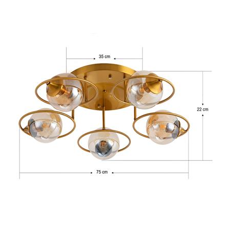 ไฟถาด CST WGQ05 สีชา/ทอง 5 หัว_2