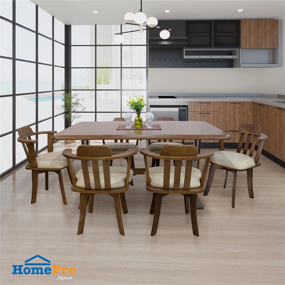 ชุดโต๊ะอาหาร 6 ที่นั่ง FURDINI MAYKALA สีน้ำตาลเข้ม