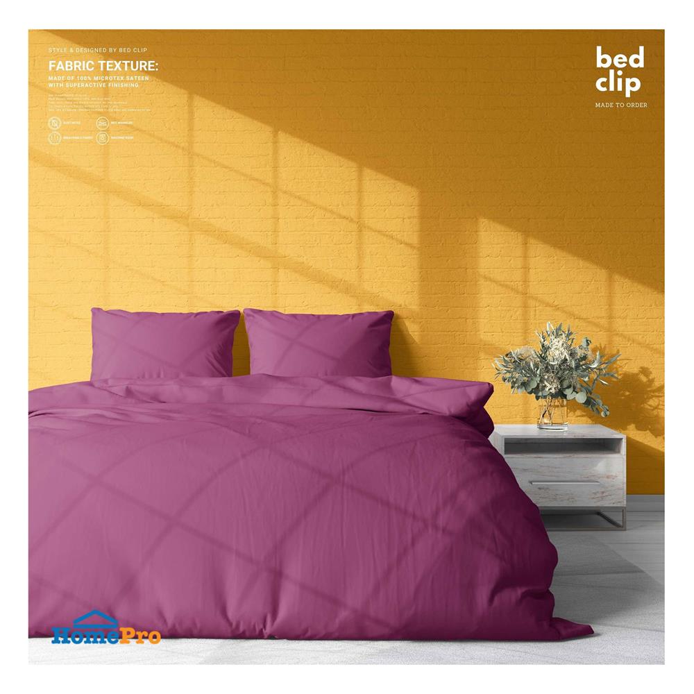 ผ้าปูที่นอน 7 ฟุต BED CLIP MICROTEX สี DARK PINK