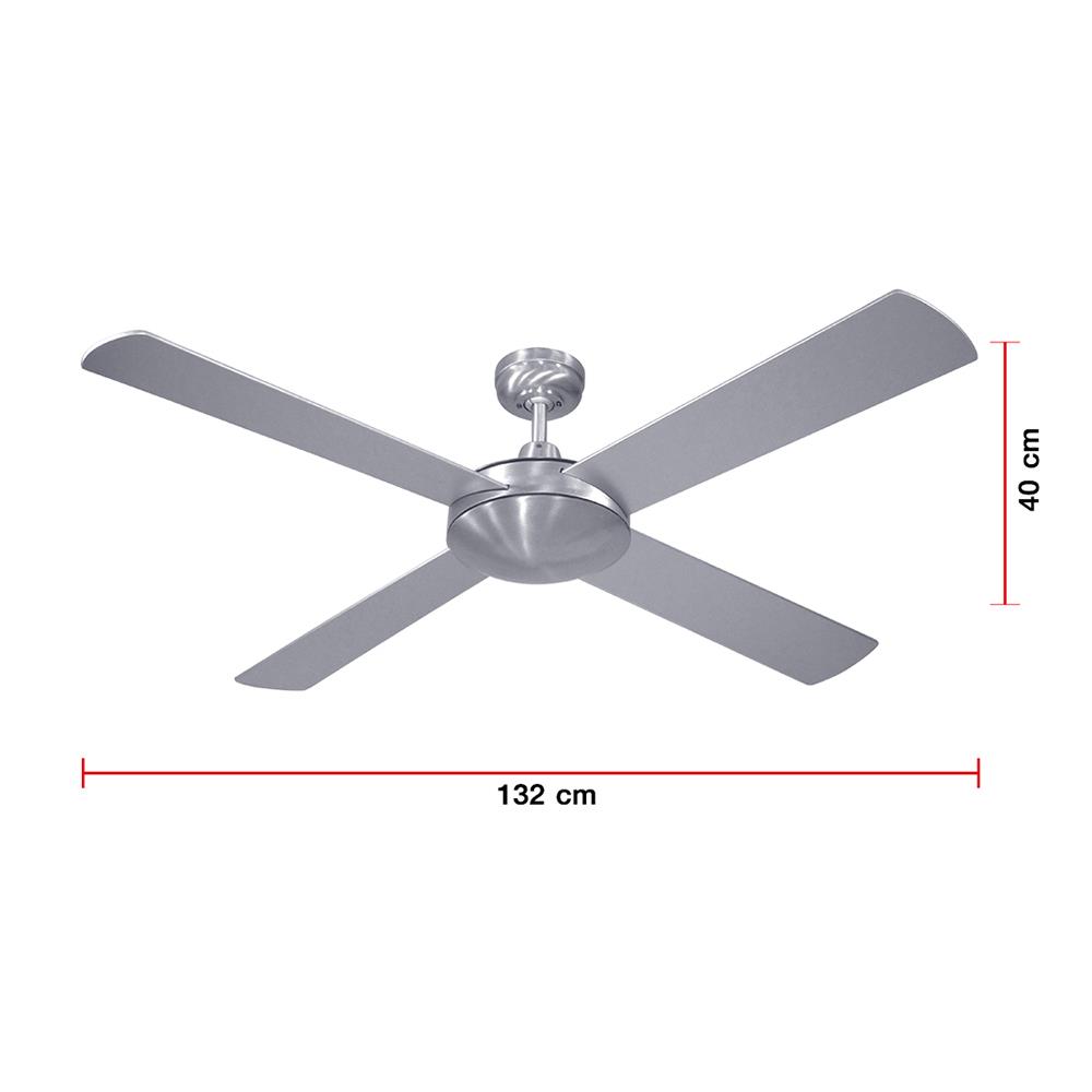 พัดลมไม่มีโคมไฟ CARINI C02-52N 52 นิ้ว สีเงิน