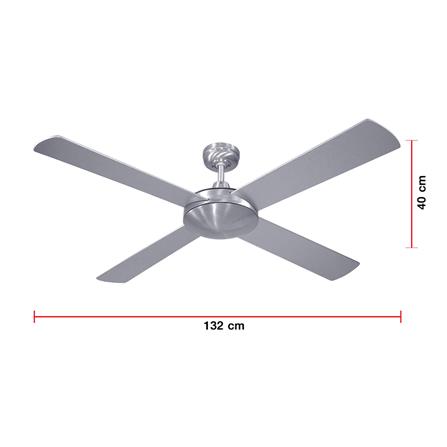 พัดลมไม่มีโคมไฟ CARINI C02-52N 52 นิ้ว สีเงิน_5