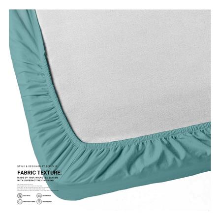 ผ้าปูที่นอน 8.5 ฟุต BED CLIP MICROTEX สี BLUE GREY/GREEN SEA_2