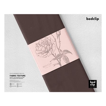 ผ้าปูที่นอน 6 ฟุต BED CLIP MICROTEX สี BROWN_3