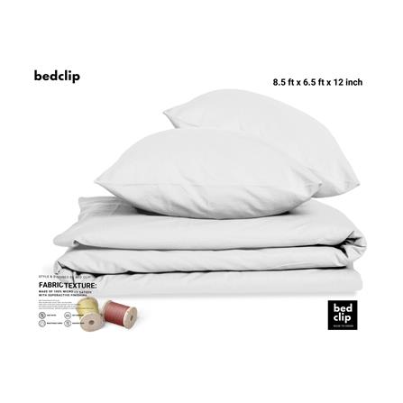 ผ้าปูที่นอน 8.5 ฟุต BED CLIP MICROTEX สี WHITE_1