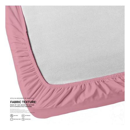 ผ้าปูที่นอน 8.5 ฟุต BED CLIP MICROTEX สี PINK_2