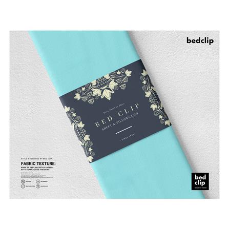 ชุดผ้าปูที่นอน 4 ฟุต 2 ชิ้น BED CLIP MICROTEX สี BLUE_3