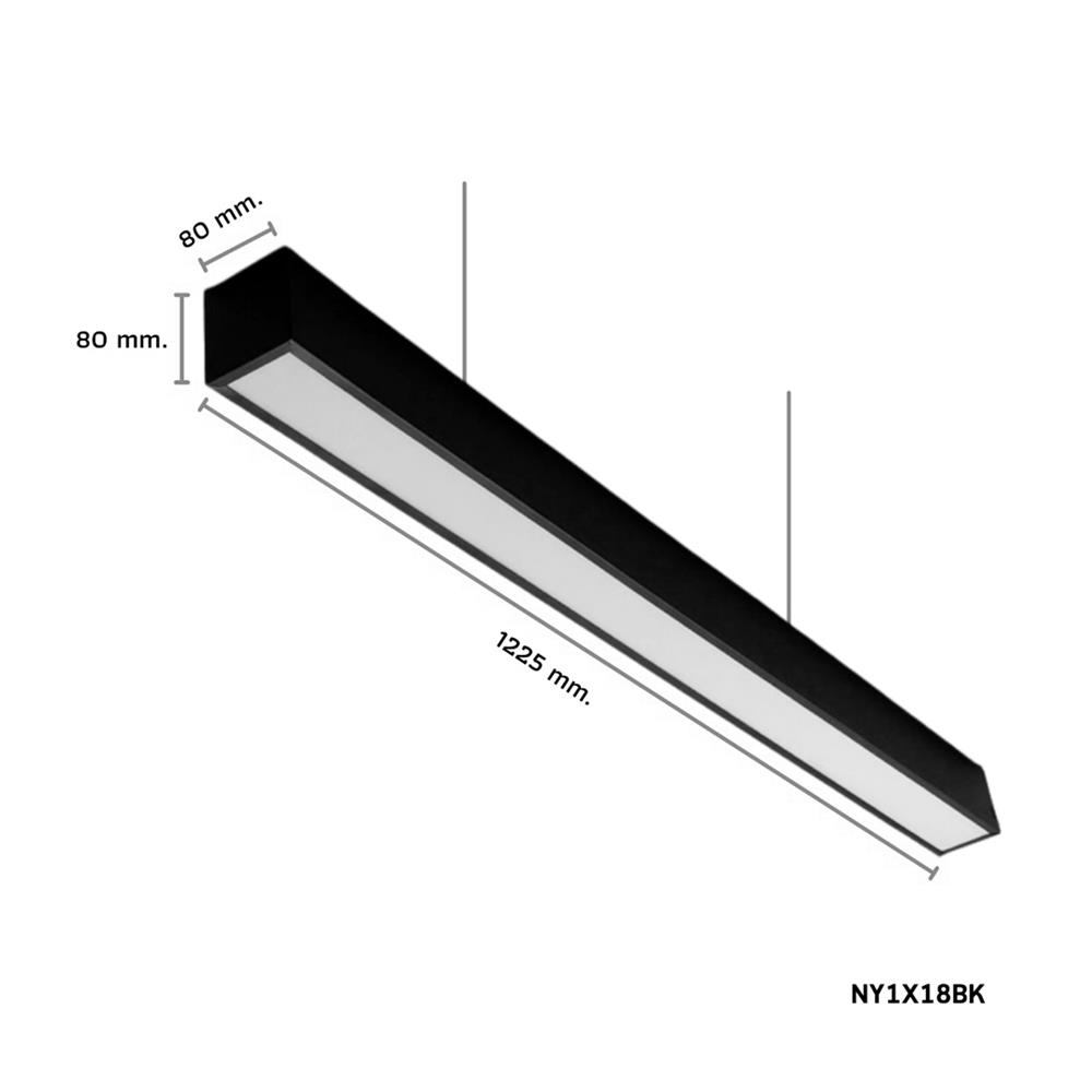 โคมติดลอย CARINI NY1X18BK 1X120 ซม. สีดำ