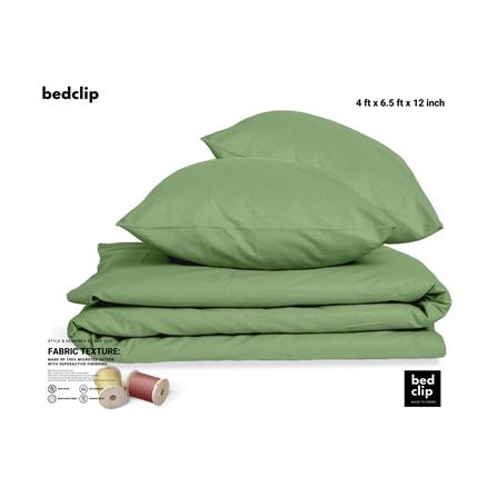 ชุดผ้าปูที่นอน 4 ฟุต 2 ชิ้น BED CLIP MICROTEX สี GREEN_1