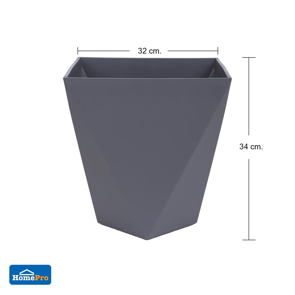 กระถางพลาสติก SPRING GRAM 32 ซม. สีเทา