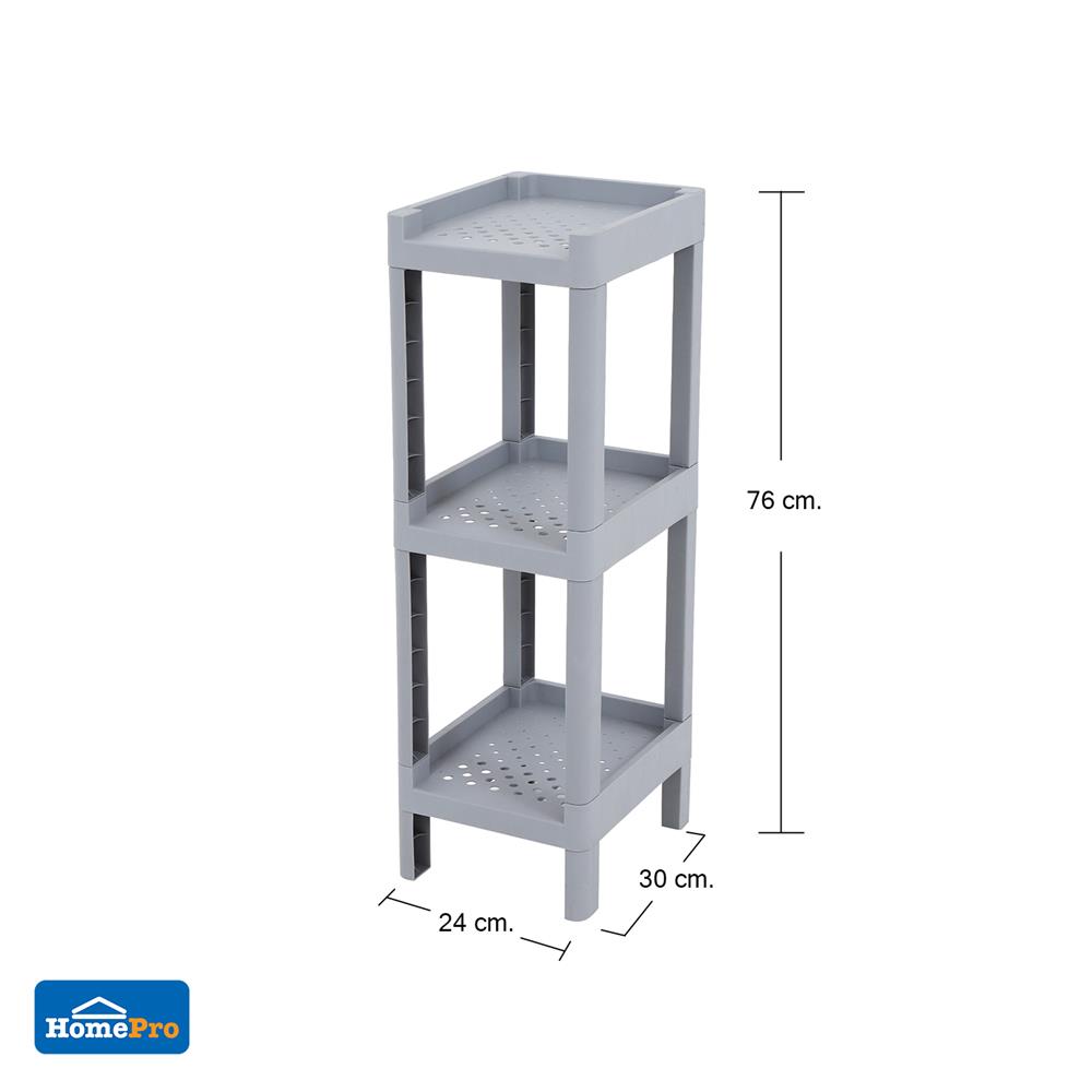 ชั้นวางของแคบ 3 ชั้น STACKO MONO 24x30x76 ซม. สีเทา