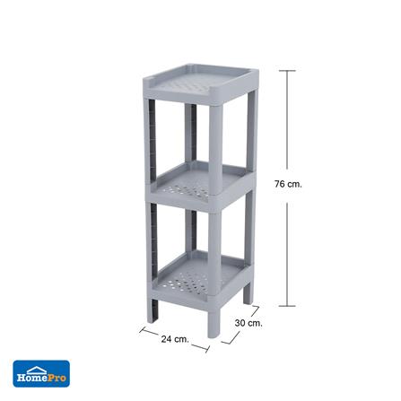 ชั้นวางของแคบ 3 ชั้น STACKO MONO 24x30x76 ซม. สีเทา_5