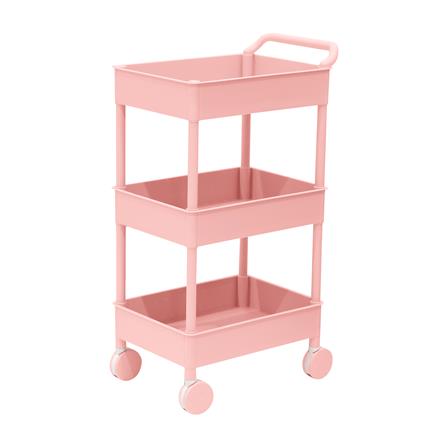 ชั้นวางของ 3 ชั้น มีล้อ STACKO 51.8x34.5x89.8 ซม. สีชมพู