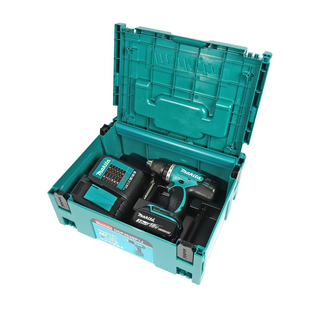 สว่านไร้สาย (พร้อมแบตเตอรี่) MAKITA DDF453SF1J 18 โวลต์