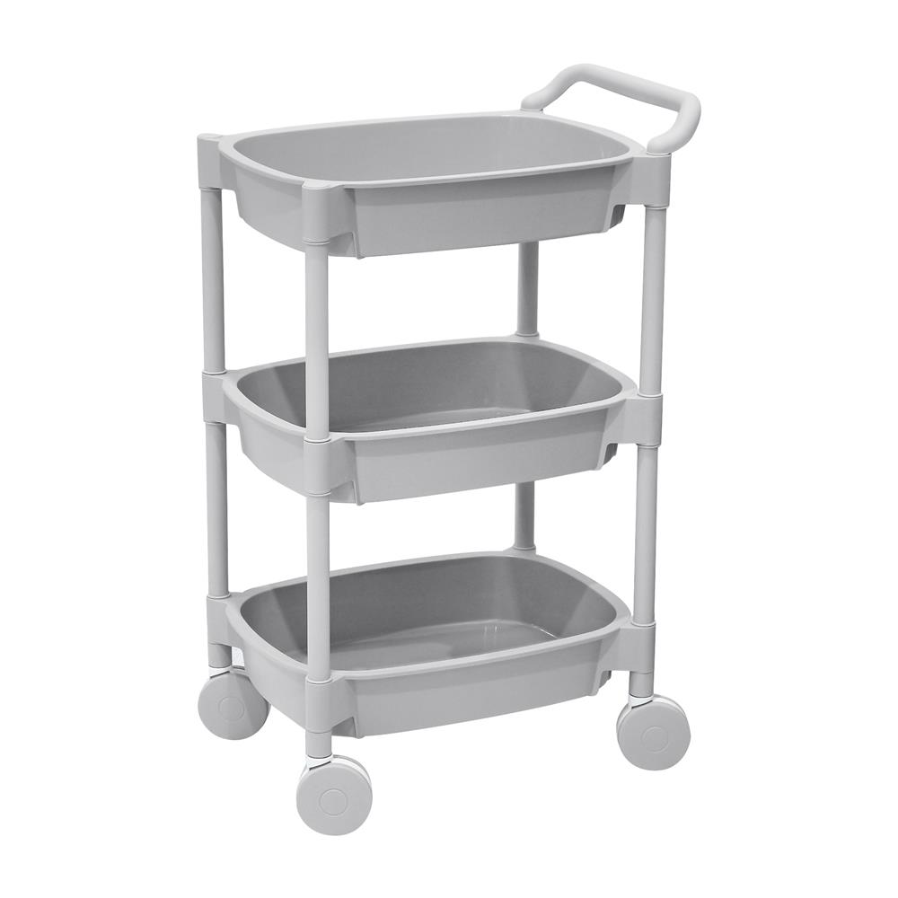 ชั้นวางของ 3 ชั้น มีล้อ STACKO 49.8x33x81 ซม. สีเทา_1
