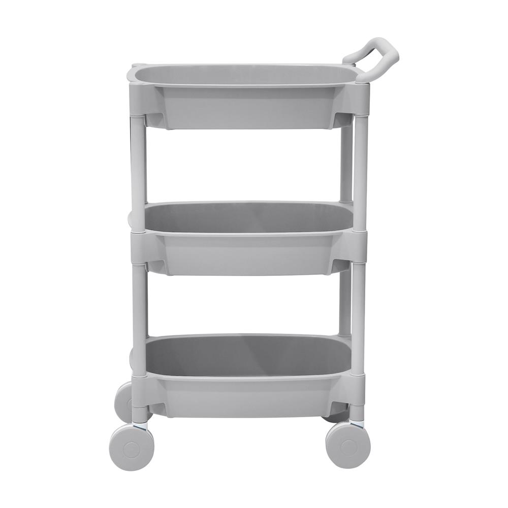 ชั้นวางของ 3 ชั้น มีล้อ STACKO 49.8x33x81 ซม. สีเทา