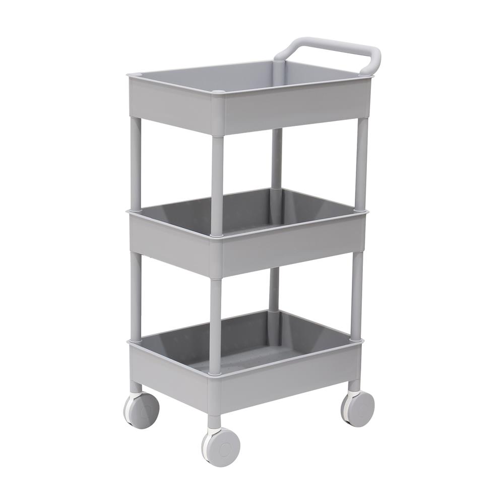 ชั้นวางของ 3 ชั้น มีล้อ STACKO 51.8x34.5x89.8 ซม. สีเทา_0