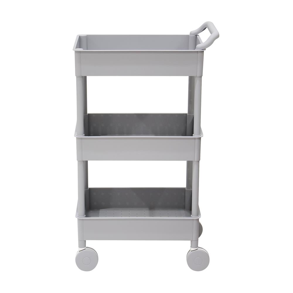 ชั้นวางของ 3 ชั้น มีล้อ STACKO 51.8x34.5x89.8 ซม. สีเทา