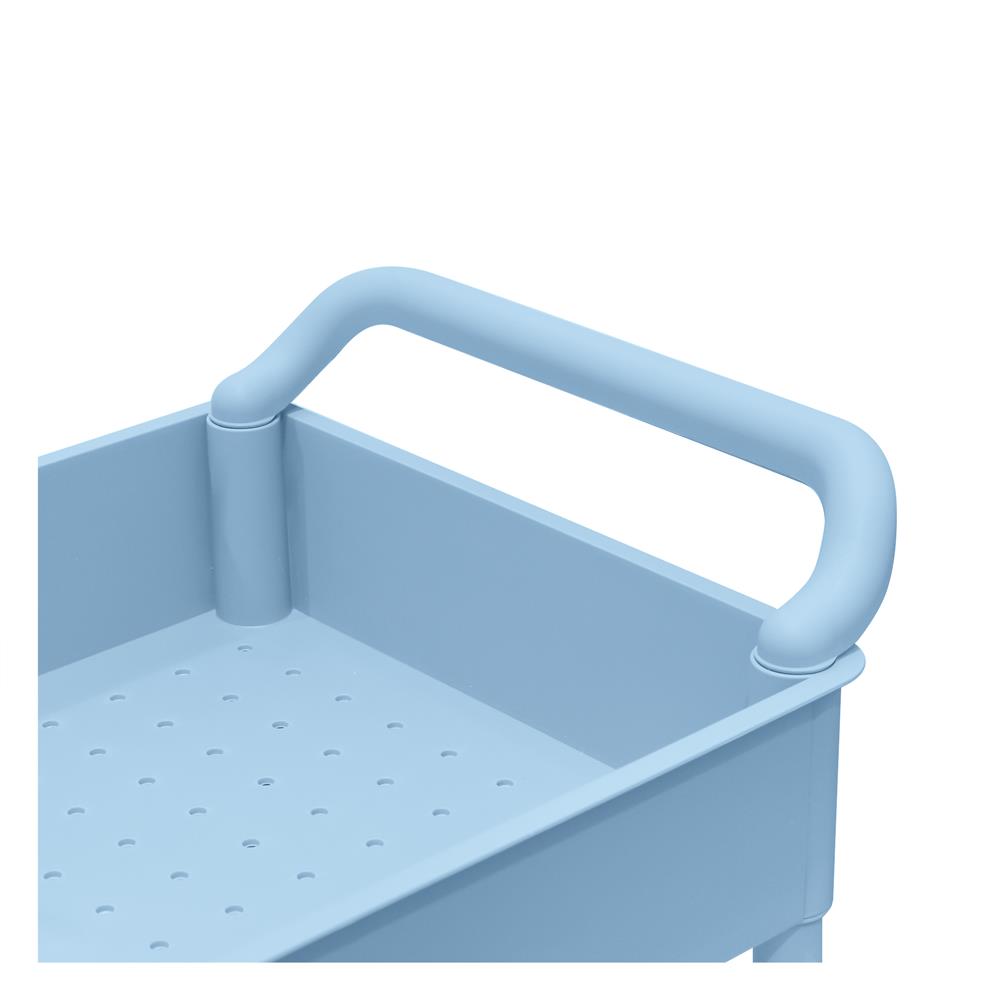 ชั้นวางของ 3 ชั้น มีล้อ STACKO 51.8x34.5x89.8 ซม. สีฟ้า