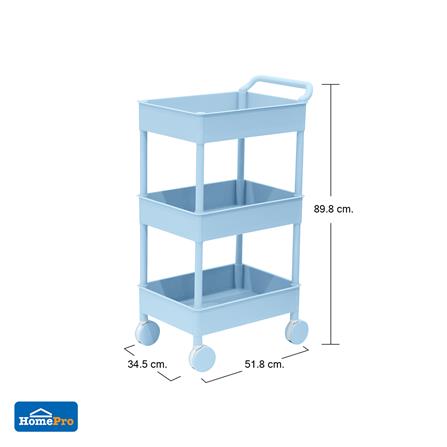 ชั้นวางของ 3 ชั้น มีล้อ STACKO 51.8x34.5x89.8 ซม. สีฟ้า_8