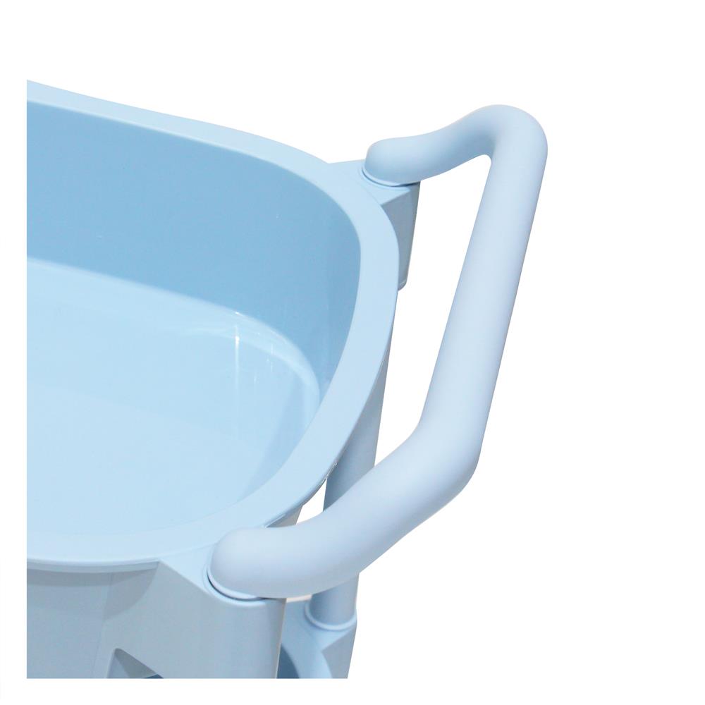 ชั้นวางของ 3 ชั้น มีล้อ STACKO 49.8x33x81 ซม. สีฟ้า