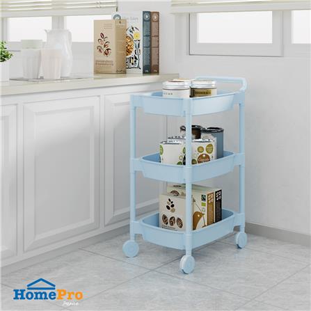 ชั้นวางของ 3 ชั้น มีล้อ STACKO 49.8x33x81 ซม. สีฟ้า_5