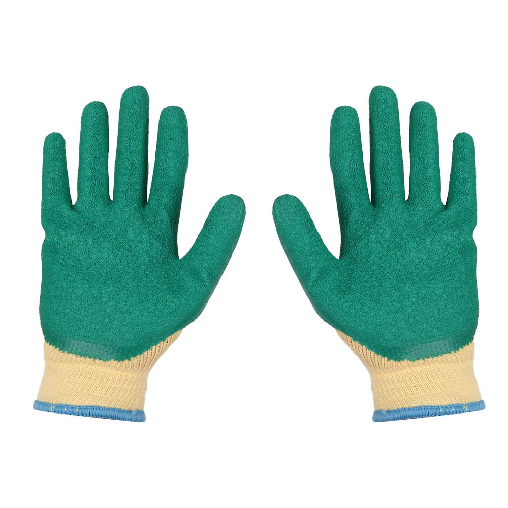 ถุงมือผ้าฝ้ายเคลือบยางธรรมชาติ YAMADA L105GR 9 นิ้ว SIZE L สีเขียว