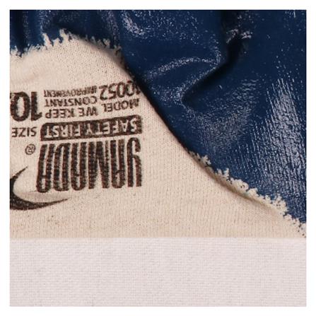 ถุงมือผ้าฝ้ายเคลือบไนไตร(ขอบเซฟตี้) YAMADA N10B 10 นิ้ว สีน้ำเงิน_2