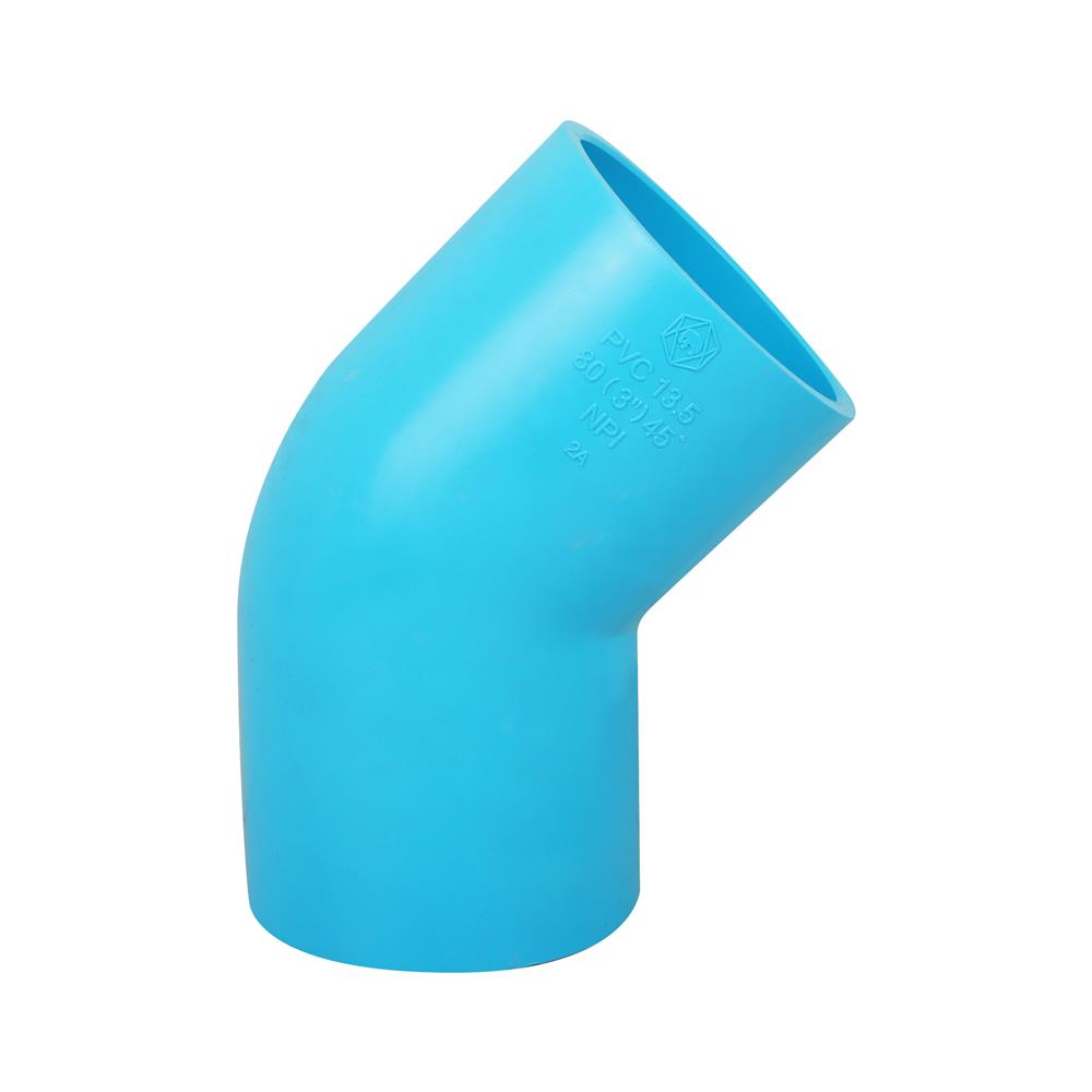 ข้องอ 45 องศา หนา SCG 80 มม.3 นิ้ว สีฟ้า