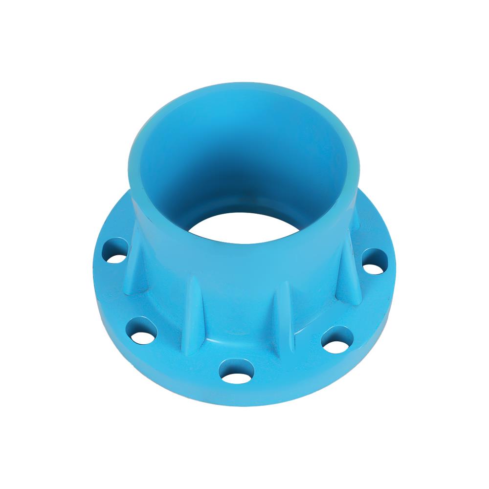 ข้อต่อตรงหน้าจาน PVC SCG  6 นิ้ว สีฟ้า