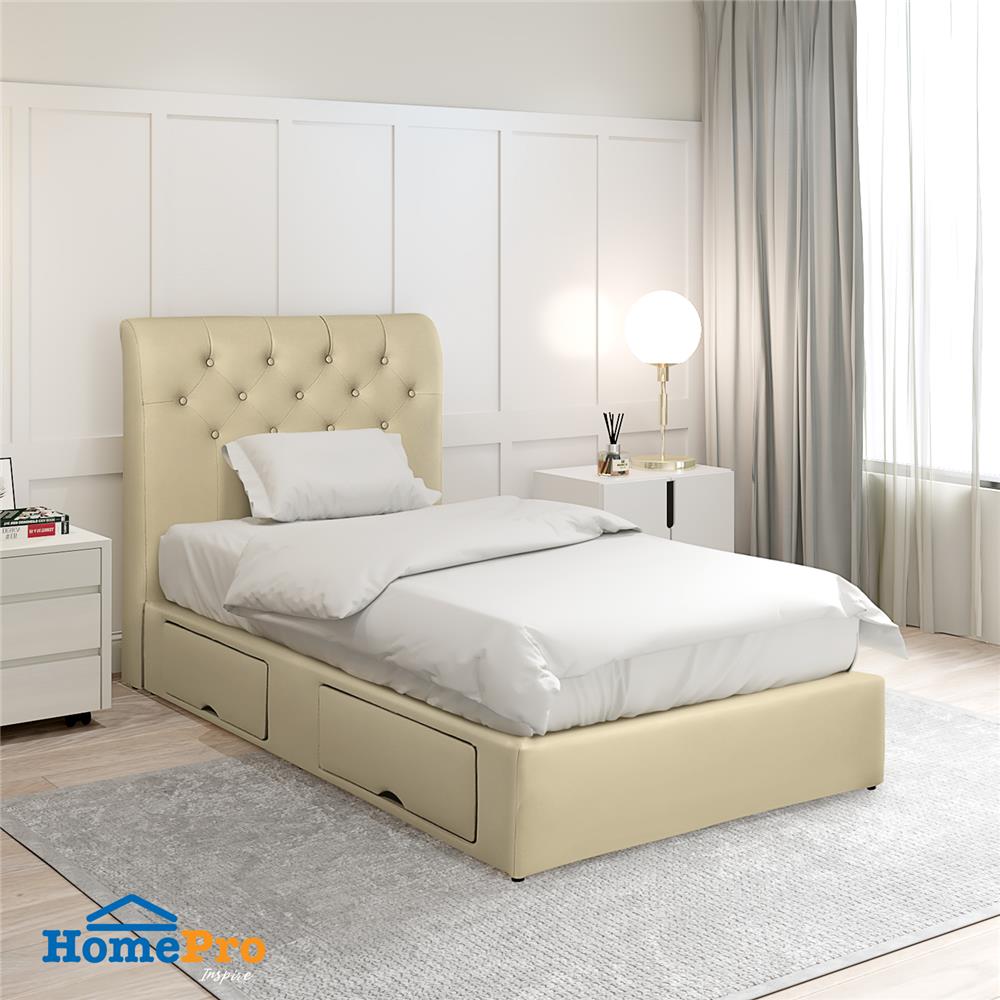 ฐานรองหัวเตียง 3.5 ฟุต HOME LIVING STYLE ROME-R สีครีม