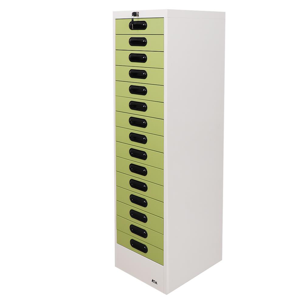 ตู้ลิ้นชักเหล็ก 15 ลิ้นชัก KOL KA-1319 สีเขียว