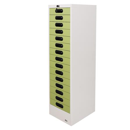 ตู้ลิ้นชักเหล็ก 15 ลิ้นชัก KOL KA-1319 สีเขียว_0