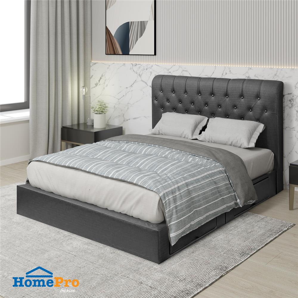 ฐานรองหัวเตียง 5 ฟุต HOME LIVING STYLE ROME-L สีดำ