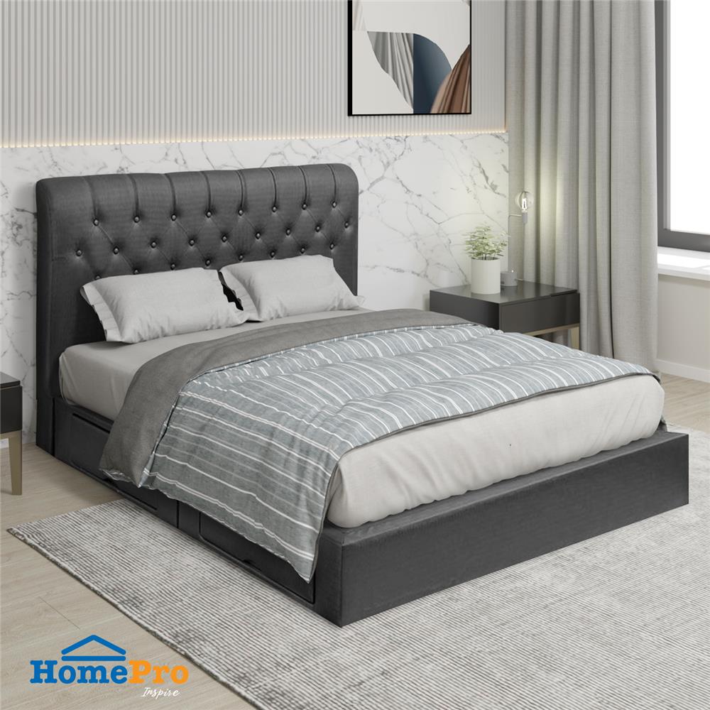 ฐานรองหัวเตียง 6 ฟุต HOME LIVING STYLE ROME-R สีดำ