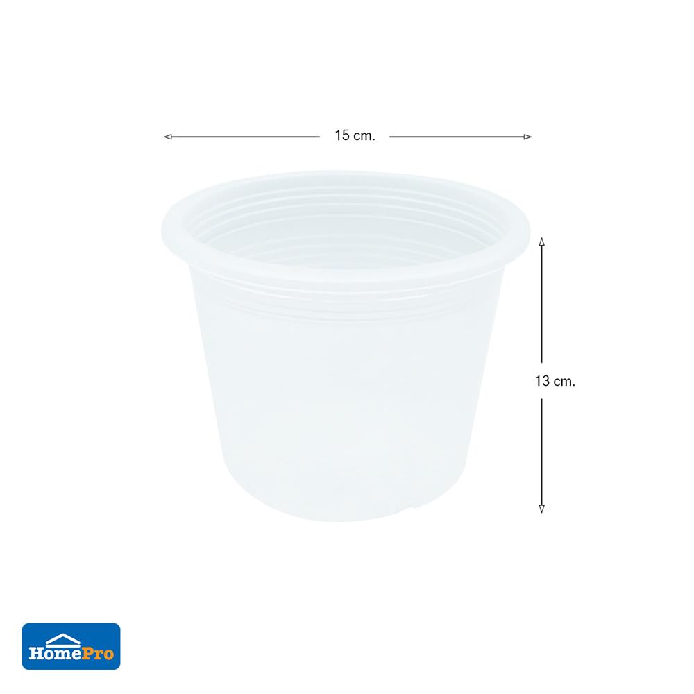 กระถางต้นไม้ SPRING 6 นิ้ว สีขาวใส แพ็ค 5 ใบ