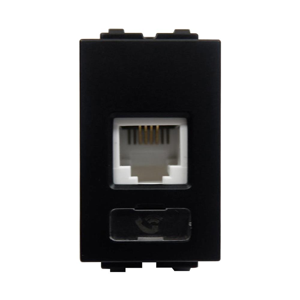 เต้ารับโทรศัพท์ ELECKTA BASIC 6P/4C RJ11 สีดำ