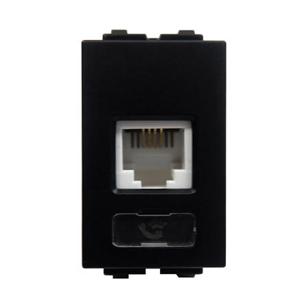 เต้ารับโทรศัพท์ ELECKTA BASIC 6P/4C RJ11 สีดำ