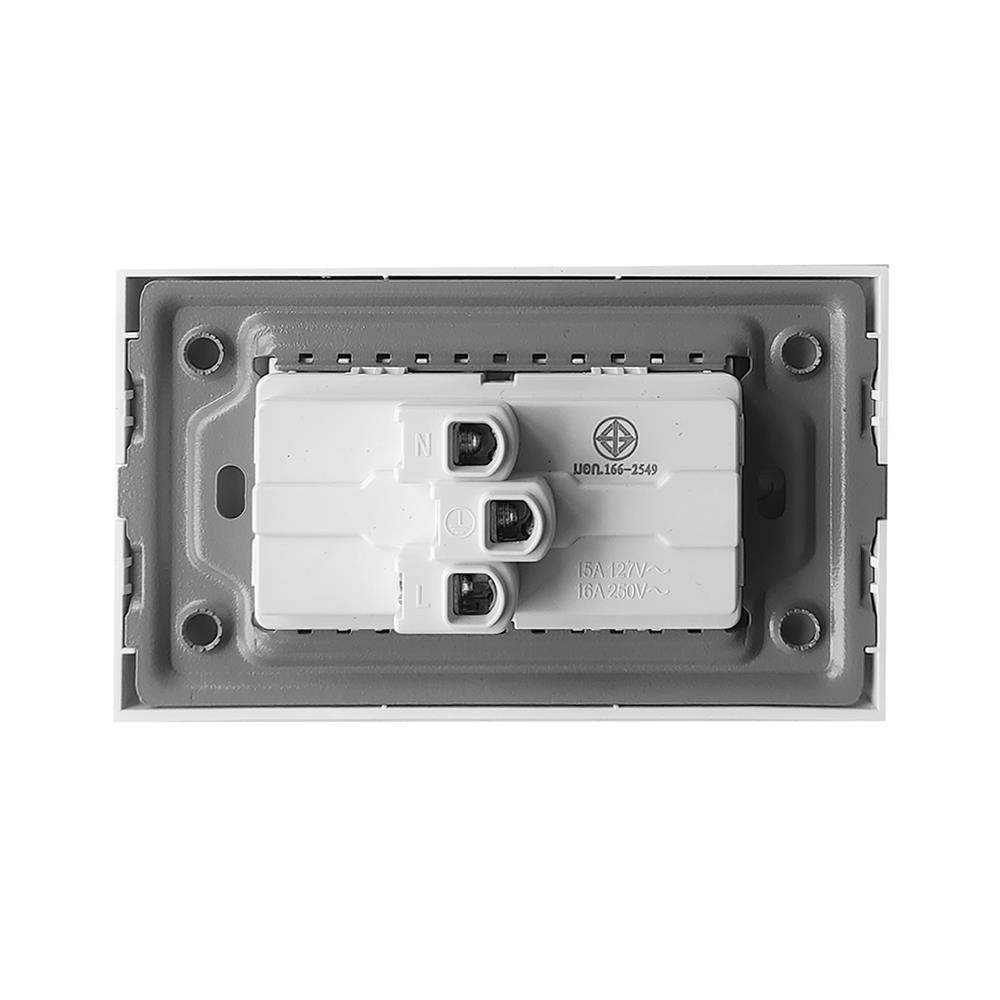 ชุดเต้ารับคู่ 3 ขากลม ELECKTA BASIC สีขาว