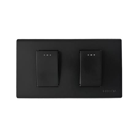 ชุดสวิตช์ 1 ทาง 2 ช่อง ELECKTA BASIC สีดำ_0
