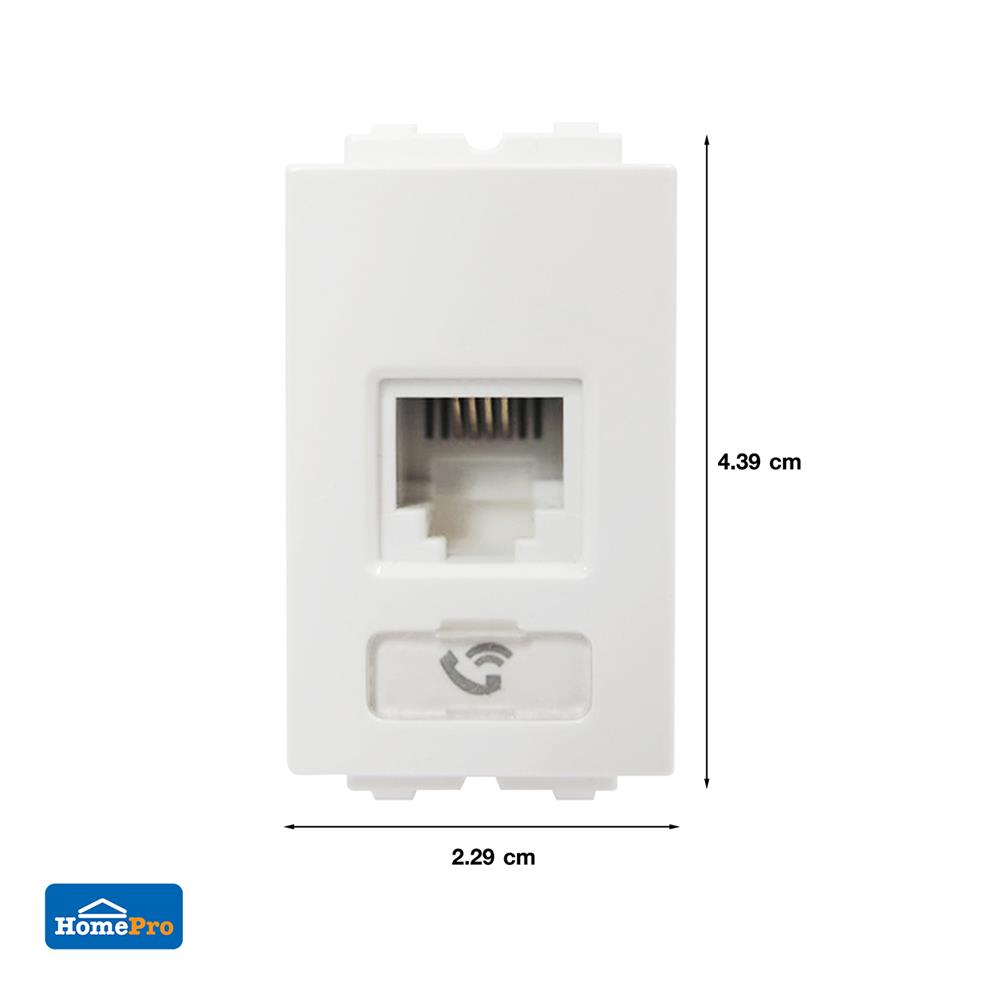 เต้ารับโทรศัพท์ ELECKTA BASIC 6P/4C RJ11 สีขาว